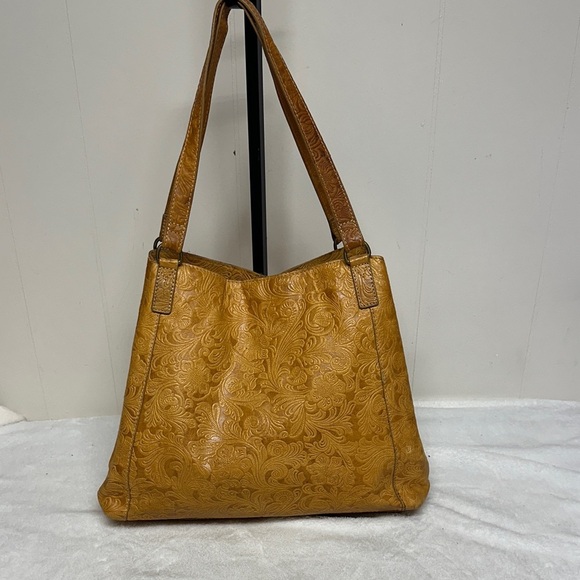 Steven By Steve Madden Embossed Mustard Colored leather Shoulder Bag - Picture 1 of 16